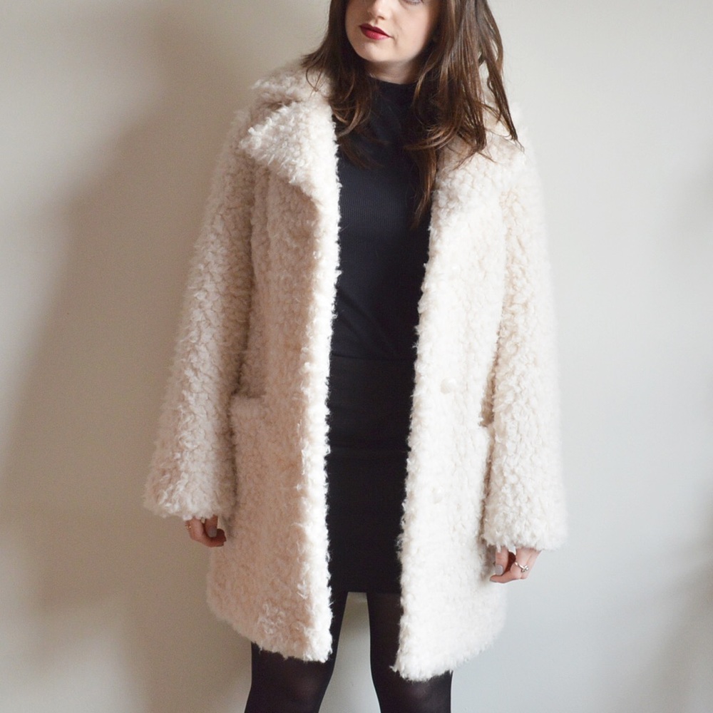 Topshop Faux Shearling Coat